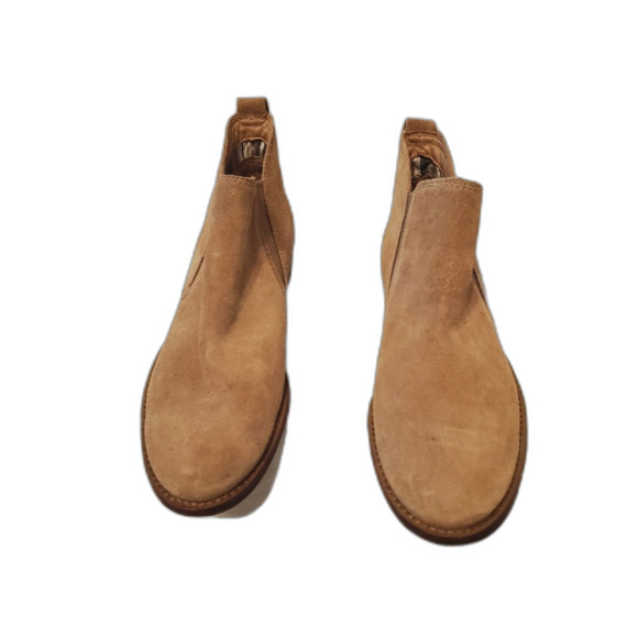 LL Bean Bootie Women's Size 7M (B) Tan Brown Suede Ankle Boots Slip-On Classic - Picture 4 of 12